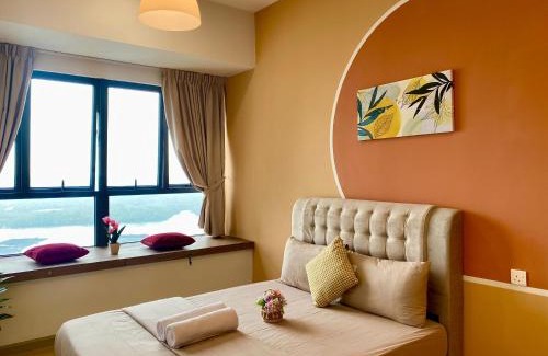 Central District Apartment | 淡雅柔和海景套房四卧四卫12-16人适合家庭入住 金海湾Danga Bay