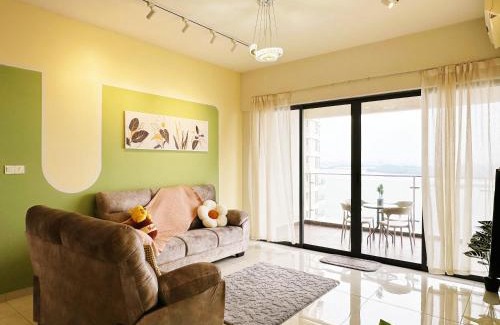 Central District Apartment | 淡雅柔和海景套房四卧四卫12-16人适合家庭入住 金海湾Danga Bay