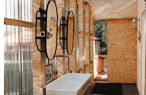 Canoncito RV Rental | 2 Person Glamping tent with one King Bed @ Field Trip NM .