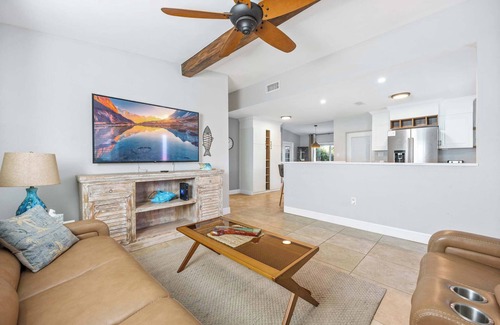 West Point To Snug Harbor Estates House | 3BR Cocoa Beach Oasis w Tiki Hut & Kayaks (Walk to Beach!)