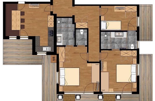 Vorderlanersbach Apartment | 68 m² Apartment ∙ 2 bedrooms ∙ 6 guests