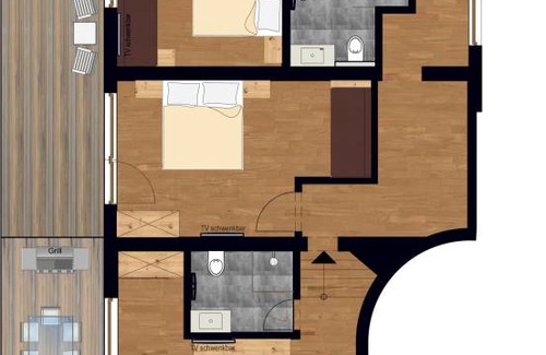 Vorderlanersbach Apartment | 68 m² Apartment ∙ 2 bedrooms ∙ 6 guests