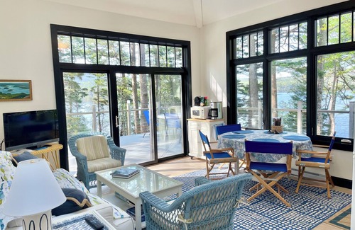 Mount Desert Cottage | Acadia Long Pond Waterfront 75 ft to Dock Modern Cottage Sleeps 5