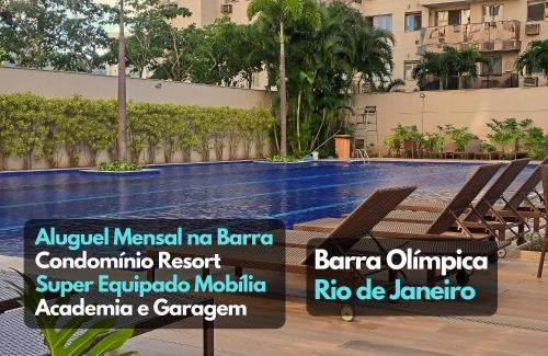 Jacarepagua Apartment | Aluguel Mensal Resort Piscina Sauna Academia Barra - Super mobiliado Barra Olímpica RJ