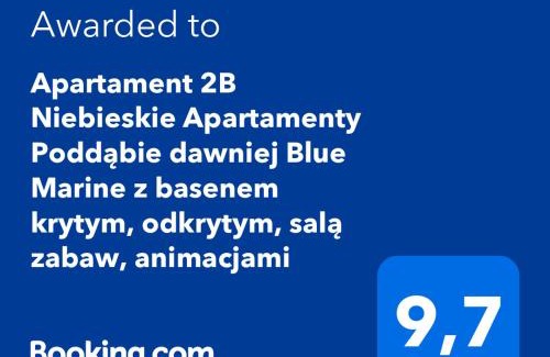 Poddabie Apartment | Apartament 2B Niebieskie Apartamenty Poddąbie dawniej Blue Marine z basenem krytym, odkrytym, salą zabaw, animacjami