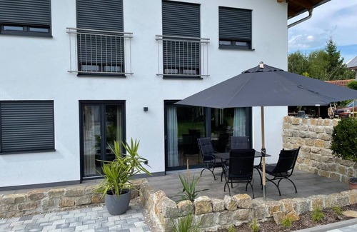 Traunreut Apartment | Apartment 'Fewo Matzing - Beim Gartner' with Private Terrace, Shared Garden and Wi-Fi