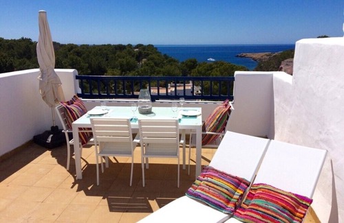 Cala Comte Apartment | Authentic Mediterranean penthouse with sea view and private pool