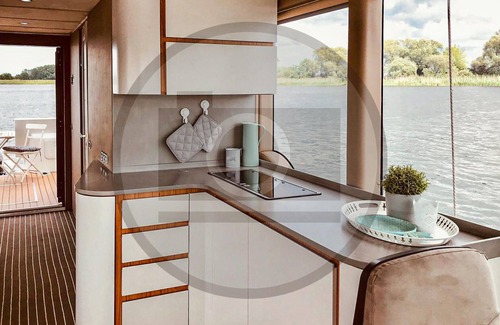 Havelsee Boat Rental | Awesome ship in Neuruppin with kitchen