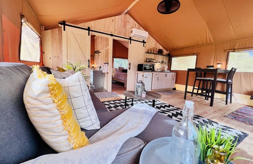 Punta Gorda RV Rental | Backyard glamping with hot tub