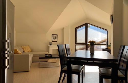 Kvartal Noviya Grad Apartment | Bansko Spacious Art Apartment with Mountain Views