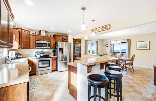 Port Hadlock House | Beachfront three-story home w/deck, bay views, hot tub, game room, and WiFi