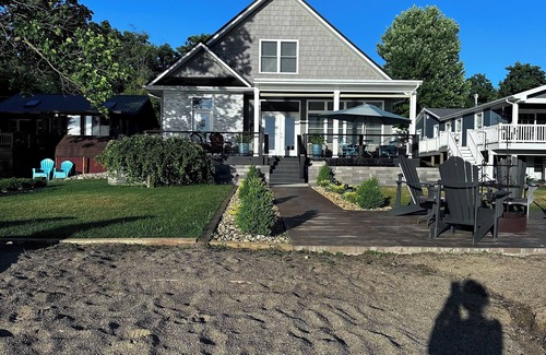 Wolcottville House | Beautiful Lake house with private sandy beach, kayaks, 5 beds, 5 bath and spa!