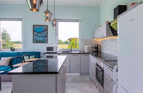gmina Dobra House | Beautiful private villa for 8 guests with private pool, WIFI, TV, terrace, pets allowed and park.