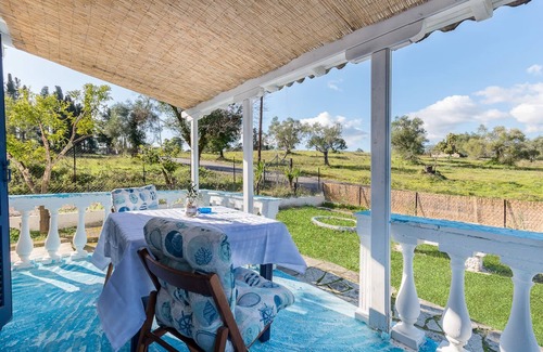 Limni Apartment | Blue house, forest, sea, calmness, garden with kid's pool and space for camping