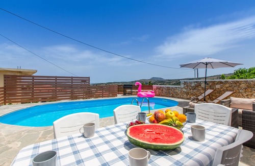 Apokoronas Villa | Bountiful Modern very spacious villa with Pool, featuring sea and mountain view.