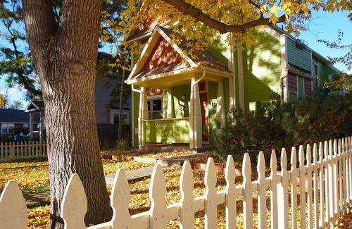 University Park Apartment | Boutique Studio Apartment Hotel across from CSU in Old Town Fort Collins! Take a trip back in time to when Hippies, Coffee Houses, and The British Invasion were everywhere! It's an urban-industrial studio, a rustic garden suite, and our pet-friend