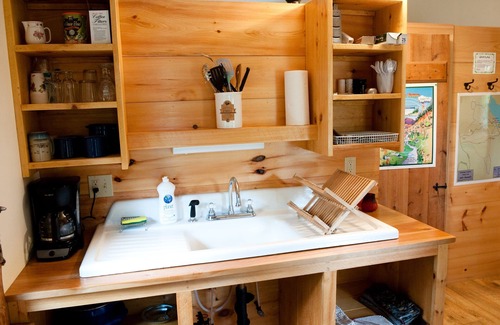 Pittsfield Cabin | Bower Cabin- Cabin in woods on a remote pond, Romantic getaway, Green living!