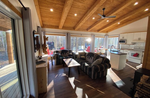 Beaconia Cabin | Brand new cabin at Balsam Harbour near Grand Beach w/hot tub & woodstove