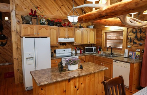 Blue Eye Cabin | Branson MO Log Cabin Private Porch Quiet Mtn. Forest View Above Lake, Handicap