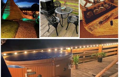 Thirsk Cabin | Burtree Country House, Tipi's, Treehouse & Lodge & house rooms with hot tubs in a private garden