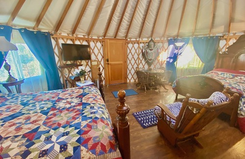Veneta Bed & Breakfast | Camelot is a fully furnished yurt themed after the mythical Arthurian legend.