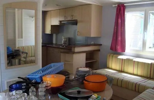 La Cassagne House | Camping de la Grande Prade * - Residence Mobile comfort walnuts with semi-covered wood terrace 18 m2 6 people