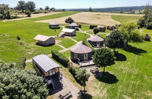 Target RV Rental | Camping maeva Escapades Domaine des Grandes Côtes * - Medium Yurt 3 Rooms 4 People Air Conditioned + Jacuzzi