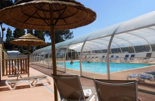 Binic House | Campsite LE PANORAMIC * - MOBILE HOME NIRVANA DUO 32m2 with semi covered terrace 4 people