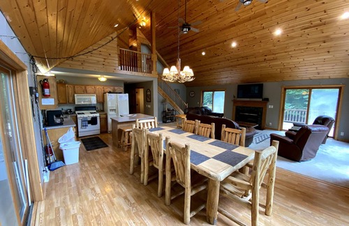 Chief Lake Cabin | Captivating Views of Lake Chippewa from Three Level Chalet Cabin & Lake Home