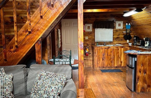 Eckerty Ski Chalet | Cedar A Frame Cabin 5 with HOT TUB on Patoka Lake in Southern Indiana