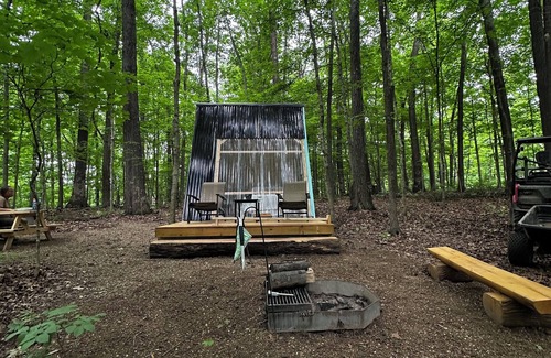 Janesville Cabin | Charming A-frame cabin set in the woods overlooking deep wooded ravines.