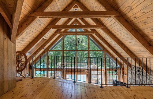 Clinton Corners House | Charming Stone Chalet in Wooded Surroundings with Heated Pool Spring to Fall.