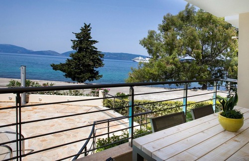 Karavomylos Condo | Condo Elia,Deluxe, Self Catered, Sea Front Apartment, 10 meters from the shore