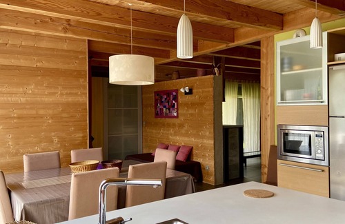 Egliseneuve-d'Entraigues Ski Chalet | Contemporary chalet located in the mountains, on an organic agricultural estate