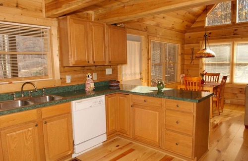 Maggie Valley Cabin | Cozy 2 Bedroom 2 Bath Log Cabin-Pet Friendly, Fenced Yard, Views & Firepit