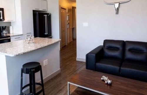 North Central Edmonton Apartment | Cozy Studio: Skyline Views near Churchill Square