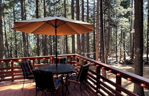 Lake Almanor Country Club Cabin | Cozy cabin retreat among the trees. Charming 3 bedroom/2 bath with hot tub.