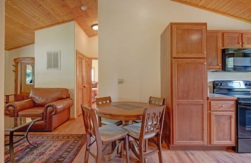 South Fork Cabin | Creekside cabin with private hot tub, washer/dryer, WiFi & wood fireplace