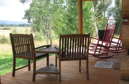 Clawson Cabin | Custom Log Cabin with Teton Views and Hot tub near National Parks
