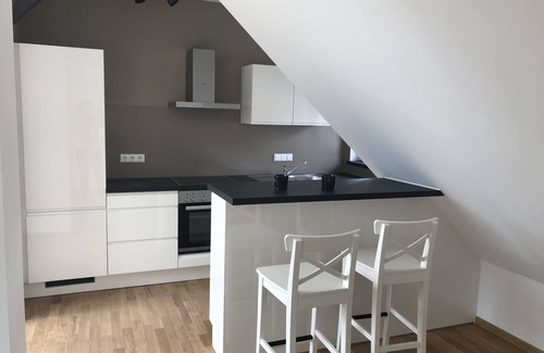 Lausnitz Apartment | Helle Dachgeschoßwohnung mit Kamin