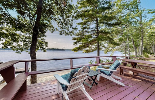 Ellsworth Cabin | Dog-friendly beach home on Green Lake with views, fireplace, dock, canoe & kayak
