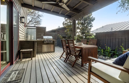 Spicewood Cabin | Dog-friendly lakeside cabin with alfresco patio, soaking tub, outdoor shower
