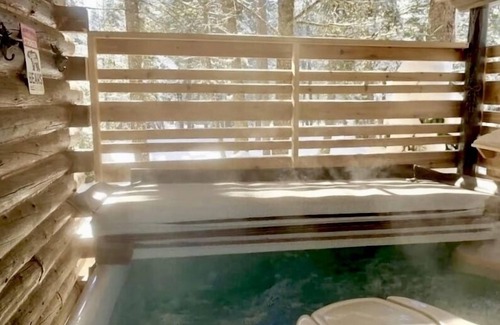 Island Park Cabin | DOG FRIENDLY! Relaxing HOT TUB Rustic Log Cabin! Fire pit & indoor fireplace!
