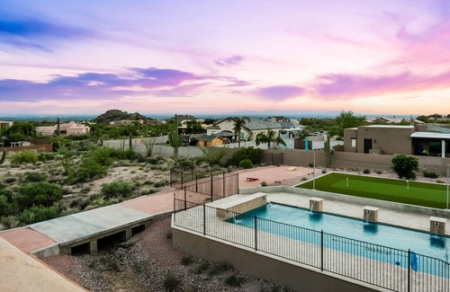 East Mesa House | Elegant, dog-friendly oasis with private pool, putting green & rooftop terrace