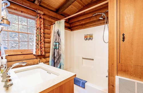 Pine Mountain Club House | ENJOY - An Authentic Log Cabin - Purple Beds - Games - 420 OK! Pets Stay FREE