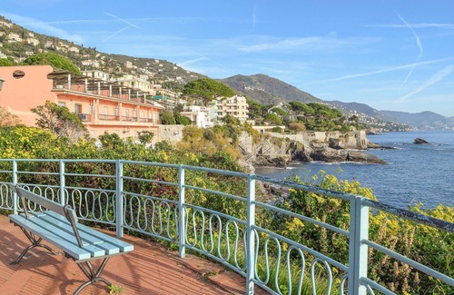 Cogoleto Apartment | Enjoy the view of the blue sea and the nearby beach with your family.