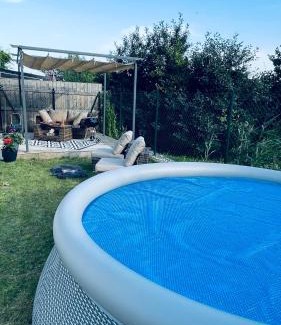 Trnava Apartment | Exclusive Garden Oasis with Hot Tub & Private Parking