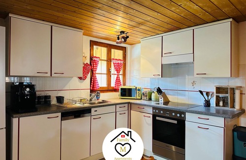 Kappel Apartment | Family M Apartments 15 - Center of Switzerland - Retro - Fire place