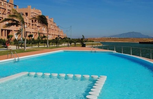Alhama de Murcia Apartment | Fantastic lakeside Island wifi enabled apartment with golf and mountain views