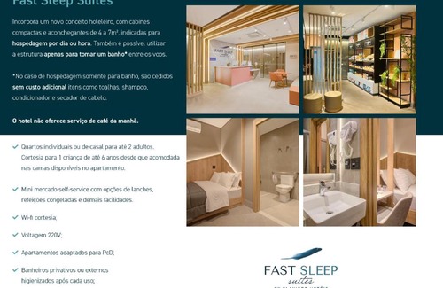 Aeroporto Internacional Governador Andre Franco Montoro Hotel | Fast Sleep Suites by Slaviero Hoteis - Hotel dentro do Aeroporto de Guarulhos - Terminal 2 - desembarque oeste